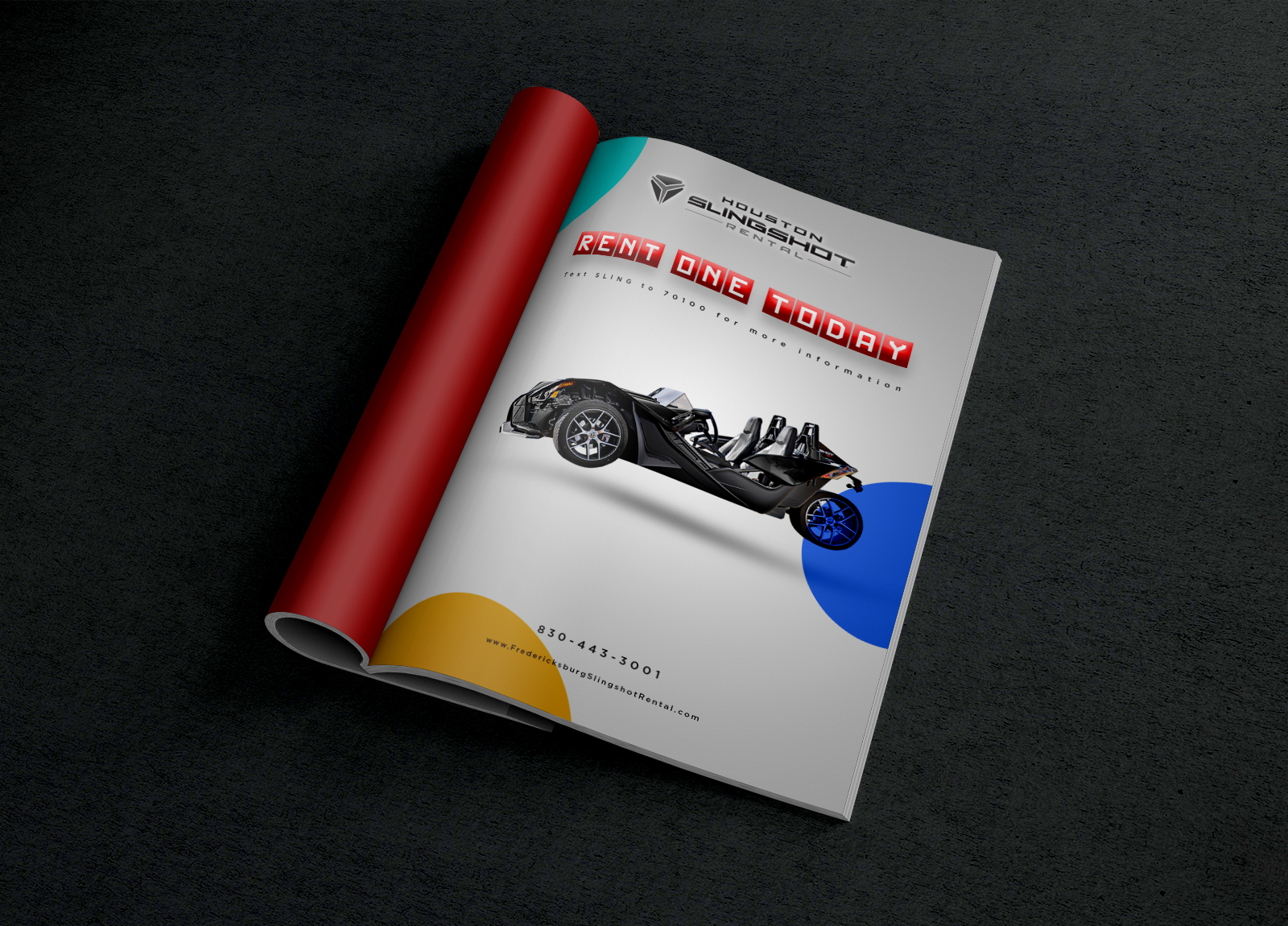 Magazine Design by ngrhmdv for Houston Slingshot Rental | Design #23298700