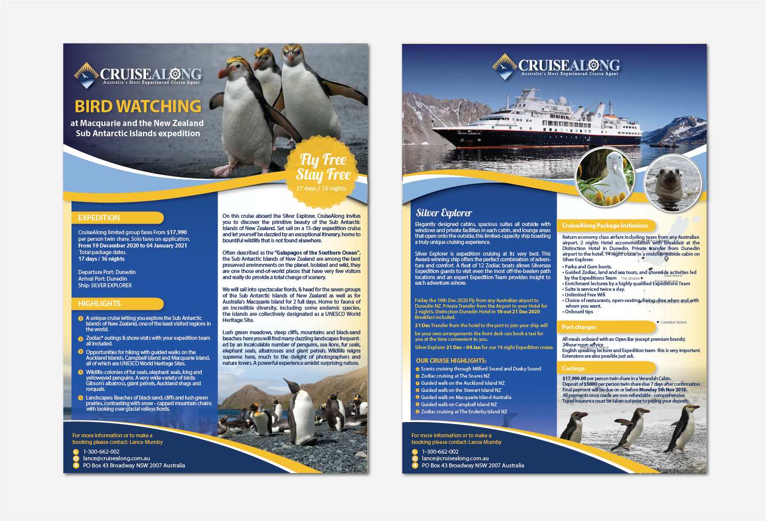 Flyer Design by alex989 for CruiseAlong Pty Ltd | Design #23310300