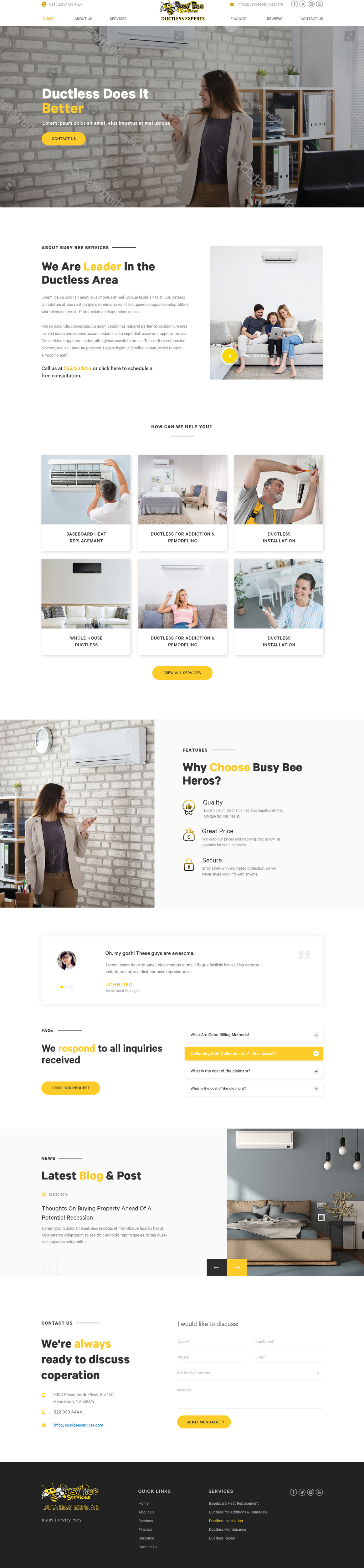Web Design by Vikram M for Busy Bee Services | Design #23312430