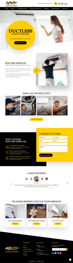 Ductless Mini Split Business Website | Web Design by nzdesigners