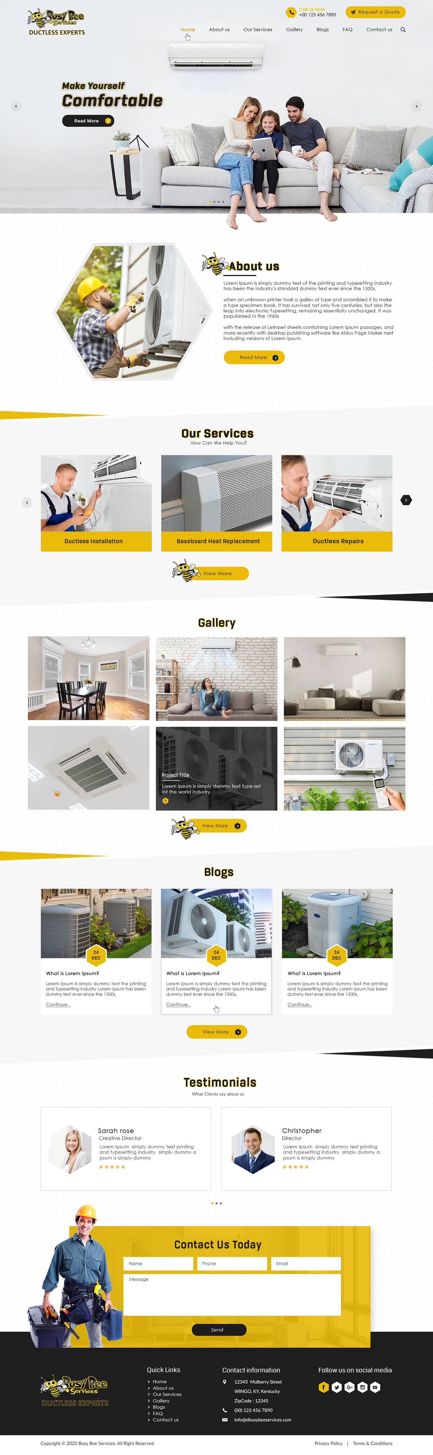 Web Design by bdesigner9 for Busy Bee Services | Design #23329643