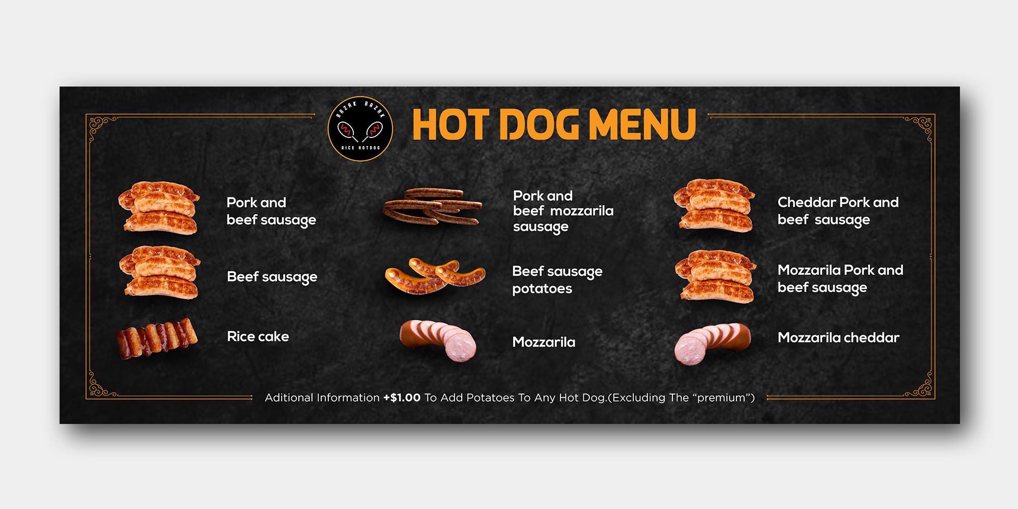 Menu Design by debdesign for Myungrang Hot Dog - San Jose | Design #23330667