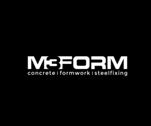 M3FORM & underneath “concrete|formwork|steelfixing “ in smaller lettering  | Logo Design by Design Solving