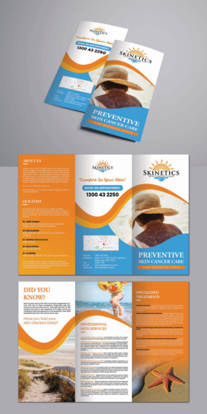 Skin cancer clinic services trifold brochure | Broschüren-Design von BLUE WINGS