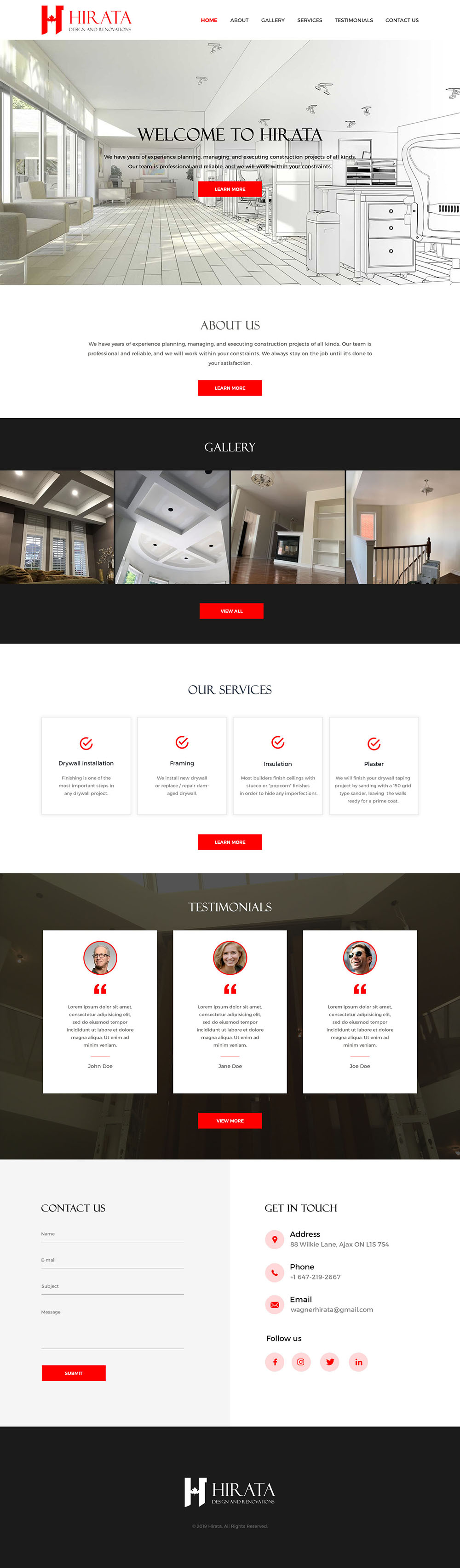 Web Design by Mukarram Haidari for Hirata Design & Renovations  | Design #23333300