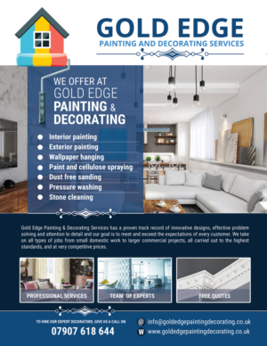 Flyer Design by uk for Gold edge painting and decorating  | Design #23341619