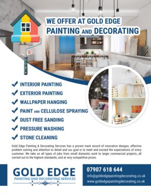 Flyer Design by uk for Gold edge painting and decorating  | Design: #23341934
