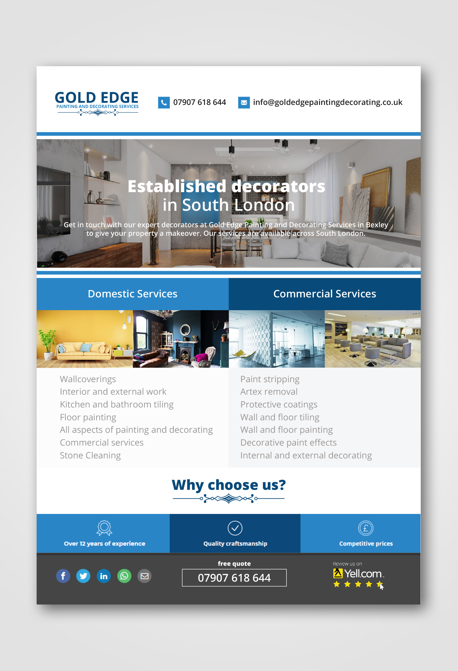 Flyer Design by Nightmist for Gold edge painting and decorating  | Design #23339817