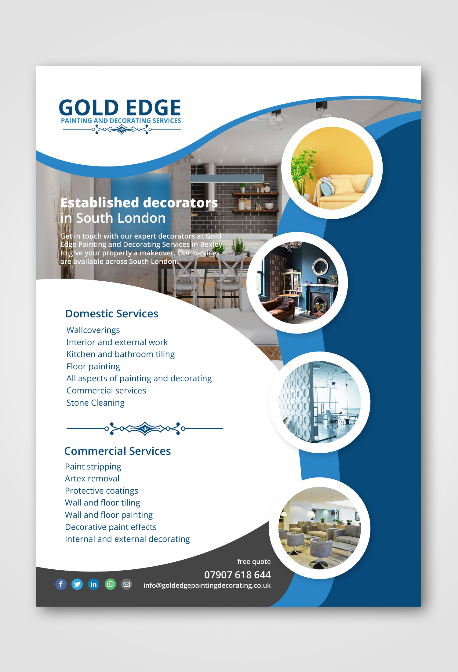 Flyer Design by Nightmist for Gold edge painting and decorating  | Design #23340038