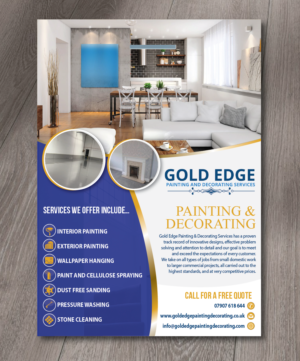 Flyer Design by alex989 for Gold edge painting and decorating  | Design: #23341480