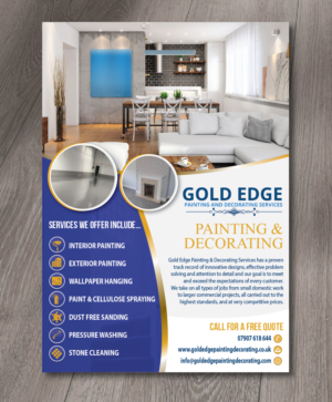 Flyer Design by alex989 for Gold edge painting and decorating  | Design: #23342983