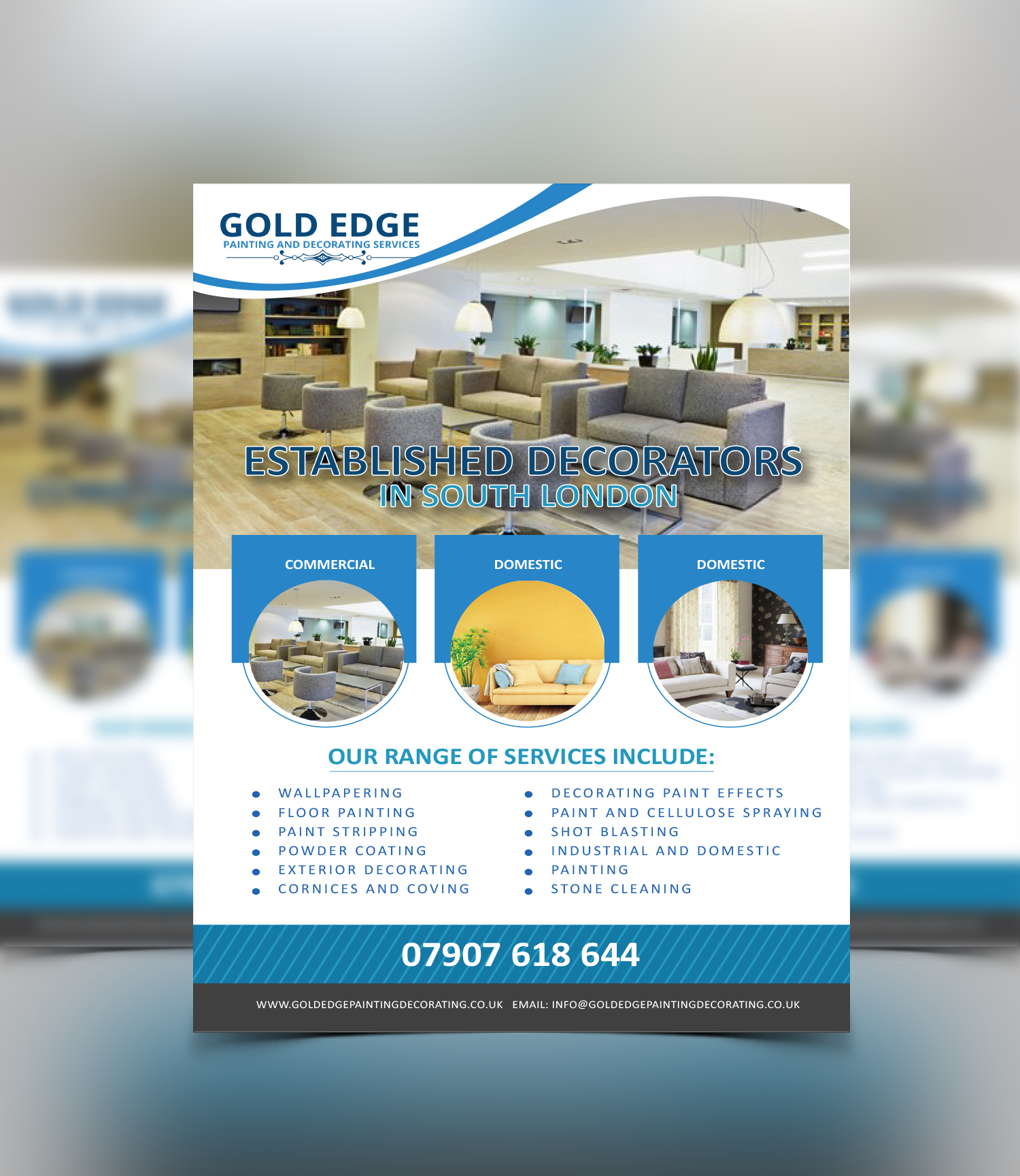 Diseño de Flyer por nafizrahat para Gold edge painting and decorating  | Diseño #23343221