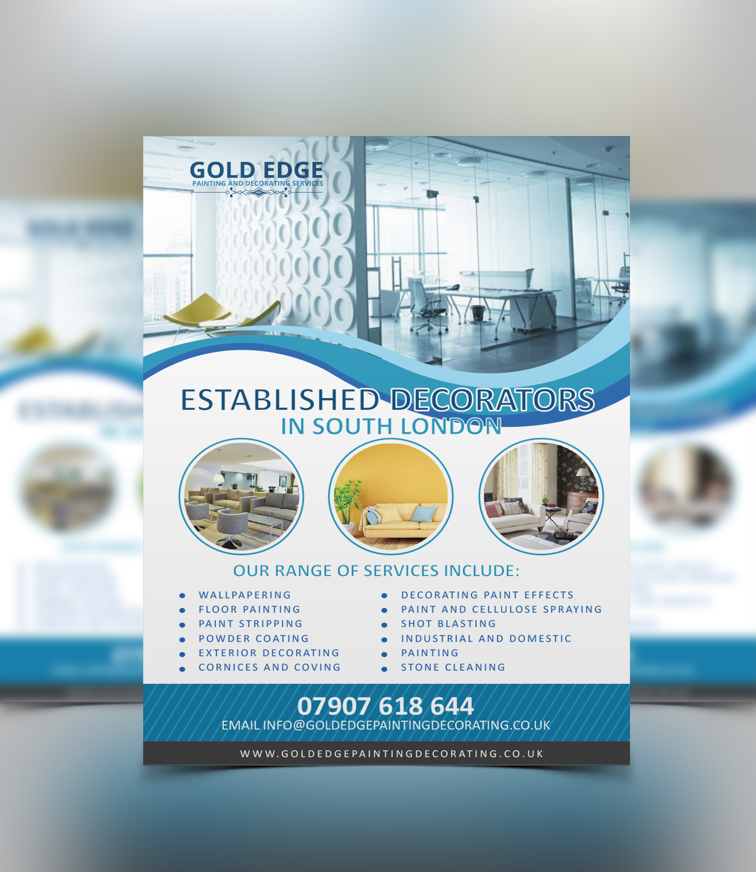 Diseño de Flyer por nafizrahat para Gold edge painting and decorating  | Diseño #23343222