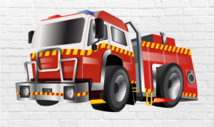 Fire Truck-Tanker Car Caricature | Vektor-Design von SAI DESIGNS