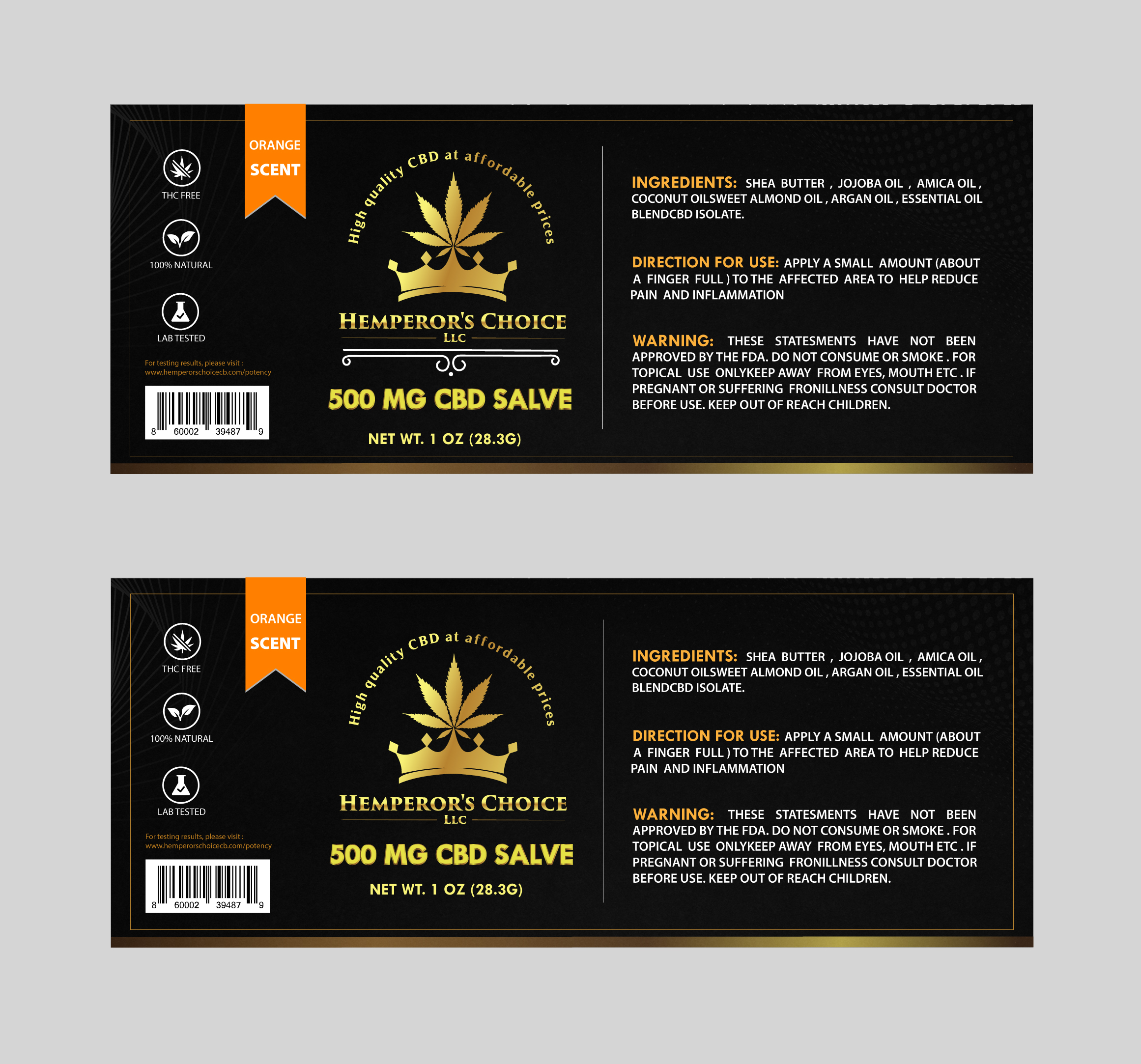 Diseño de Etiqueta por Min2 para Hemperor’s Choice Llc | Diseño #23344479