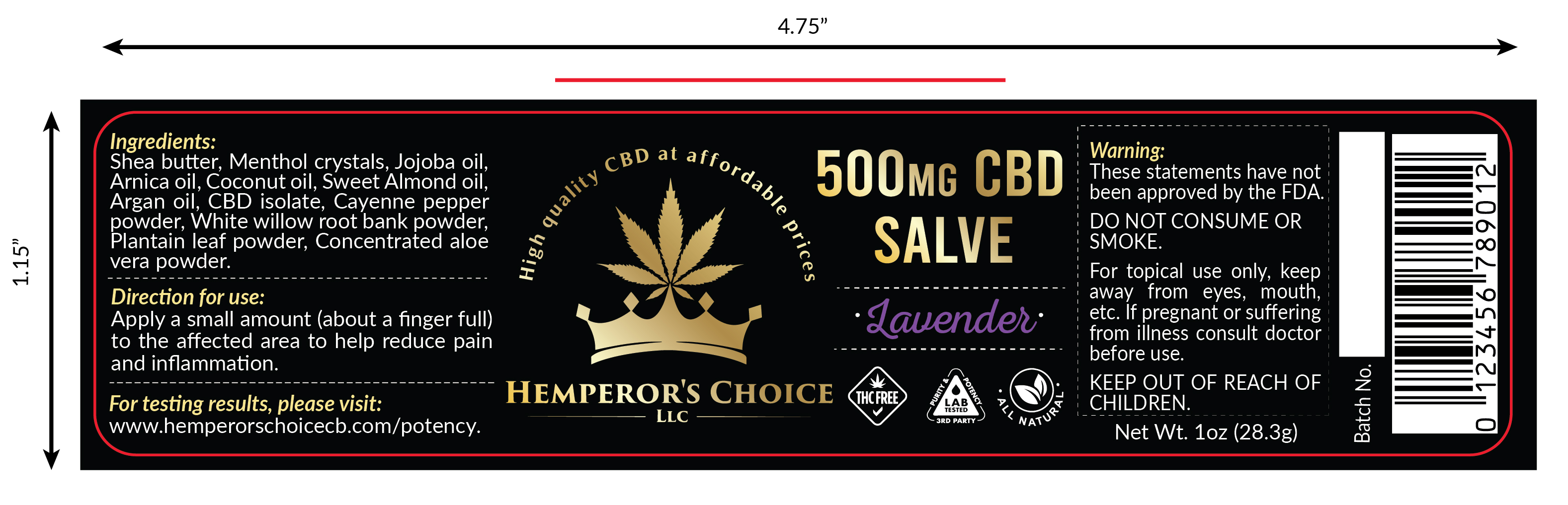 Label Design by Krasimira Georgieva for Hemperor’s Choice Llc | Design #23348627
