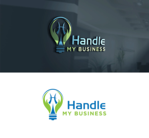 Handle My Business text around light bulb  | Logo Design by Mono.co