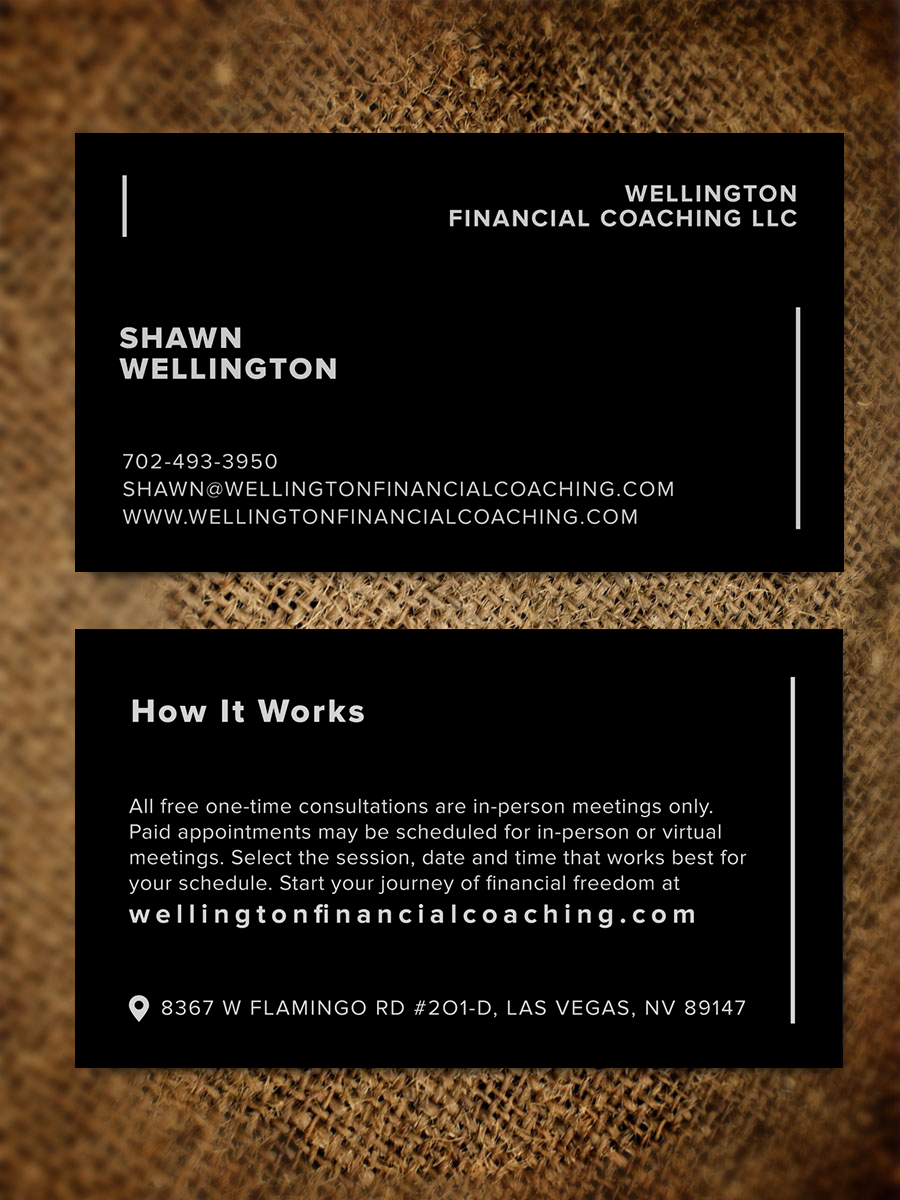 Business Card Design by JK18 for Wellington Financial Coaching LLC | Design #23346704