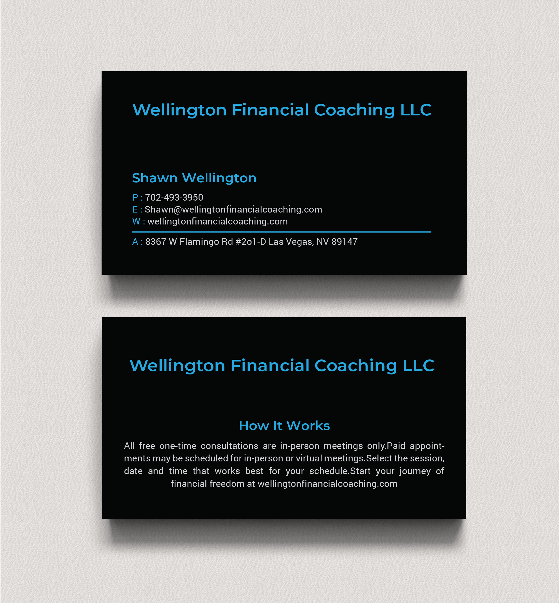 Business Card Design by R.design for Wellington Financial Coaching LLC | Design #23346757