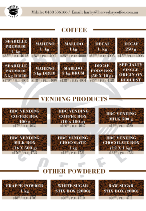 Design de Catalogue par Sheingart pour Hervey Bay Coffee | Design #23399161