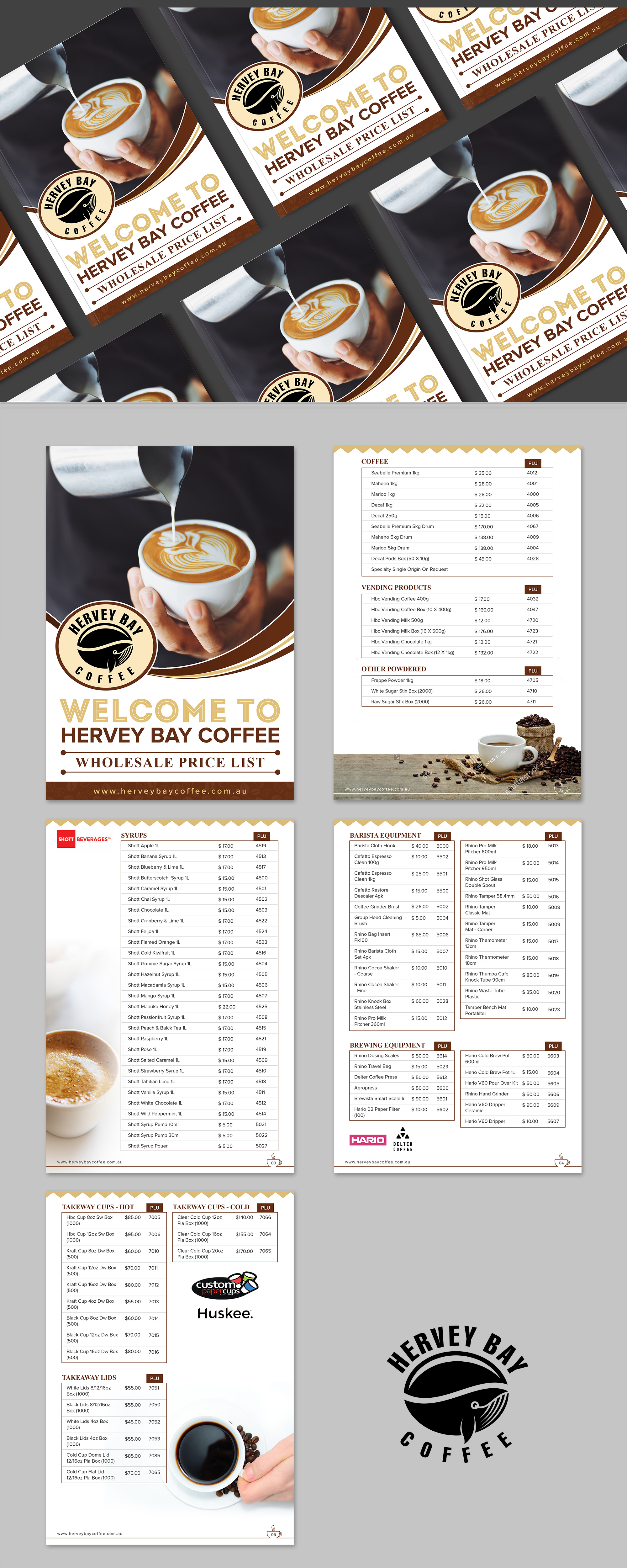 Catalogue Design by SAI DESIGNS for Hervey Bay Coffee | Design #23364791
