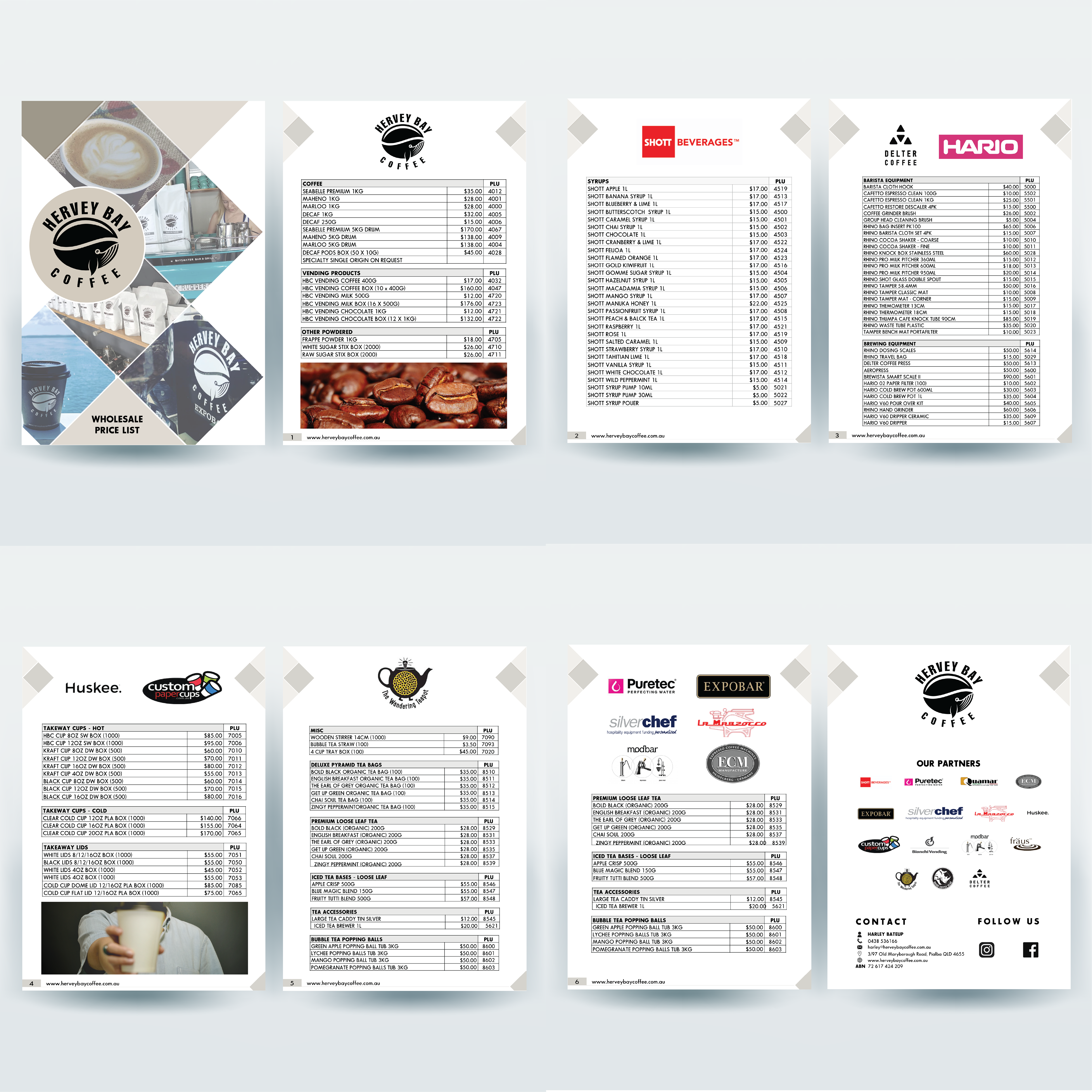 Catalogue Design by Carolina Salcedo for Hervey Bay Coffee | Design #23373827