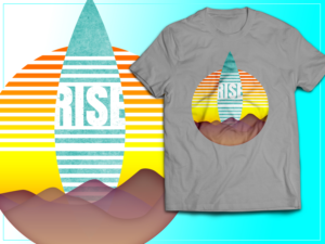 Rise hills and stripes circle logo | T-shirt Design by Tomi and Edó