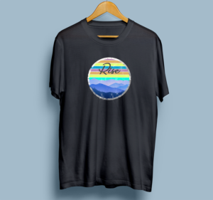Rise hills and stripes circle logo | Diseño de Camiseta por dundun