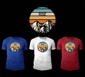 Rise hills and stripes circle logo | T-shirt Design by D'Mono
