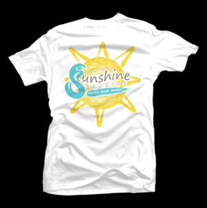 Yoga and movement teacher for adults and children. The name is "Sunshine Studios." The ... | Diseño de Camiseta por D'Mono
