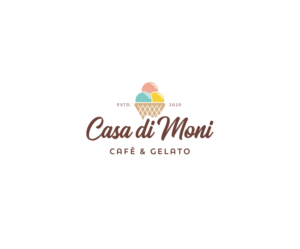 name: Casa di Moni and slogan: Café & Gelato | Diseño de Logo por airborne