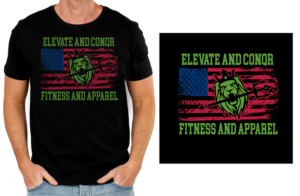 Elevate and conqr fitness t shirt desgins | T-shirt Design by NILDesigns