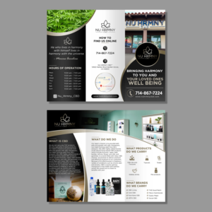 Nu HRMNY CBD retail store pamphlet design | Brochure Design by aspiremedia