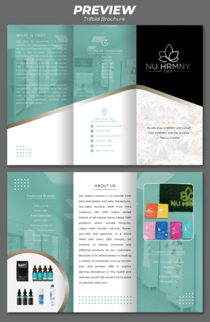 Nu HRMNY CBD retail store pamphlet design | Brochure Design by ZISGraphics