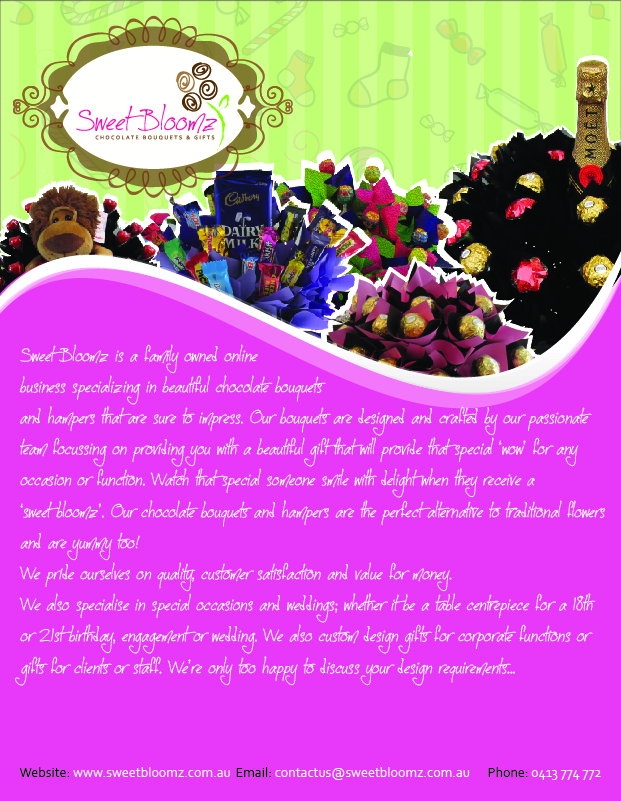 Flyer-Design von Dipika Nalawade für Sweet Bloomz | Design #3005865
