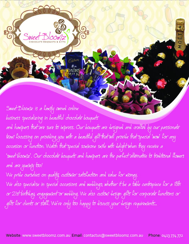 Flyer Design by Dipika Nalawade for Sweet Bloomz | Design #3005867