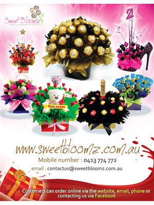 Sweet Bloomz Chocolate Bouquets Flyer Design | Diseño de Flyer por Sandaruwan
