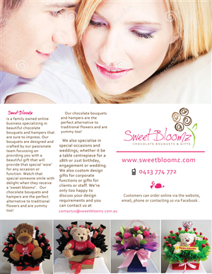 Sweet Bloomz Chocolate Bouquets Flyer Design | Flyer Design by Adylhere