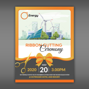 Ribbon Cutting Ceremony Invitation for Solar Company | Diseño de Flyer por aspiremedia