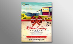 Ribbon Cutting Ceremony Invitation for Solar Company | Diseño de Flyer por ecorokerz