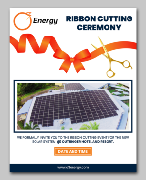 Ribbon Cutting Ceremony Invitation for Solar Company | Diseño de Flyer por TSU Creations
