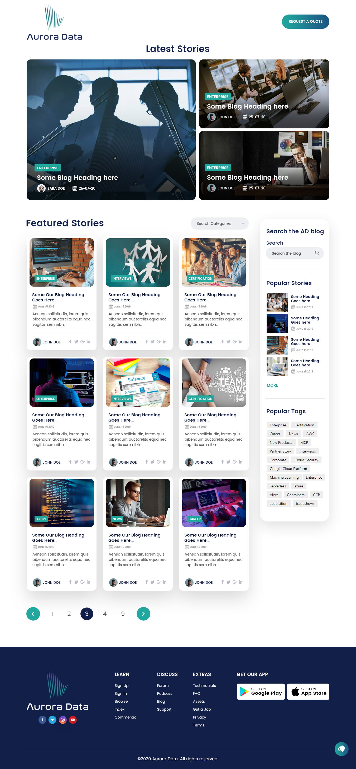 Web-Design von NZ Creatives für Aurora Data LLC | Design #23422134