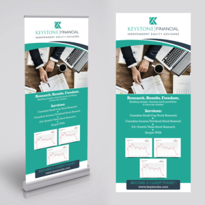 Financial Services business needs banner showcasing past stock picks  | Messestand-Design von Designers Hub