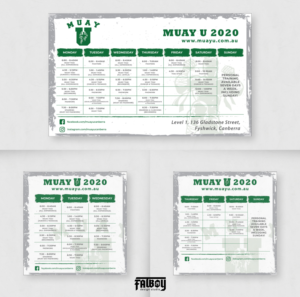Muay Thai gym needs an KICK-A$$ NEW timetablefor classes | Diseño Gráfico por Fatboy Graphic