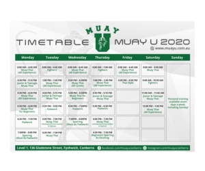 Muay Thai gym needs an KICK-A$$ NEW timetablefor classes | Graphic Design by Ultimate Art