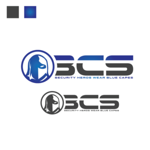 "BCS" and "Security heros wear blue capes" | Logo Design by IdentsArt