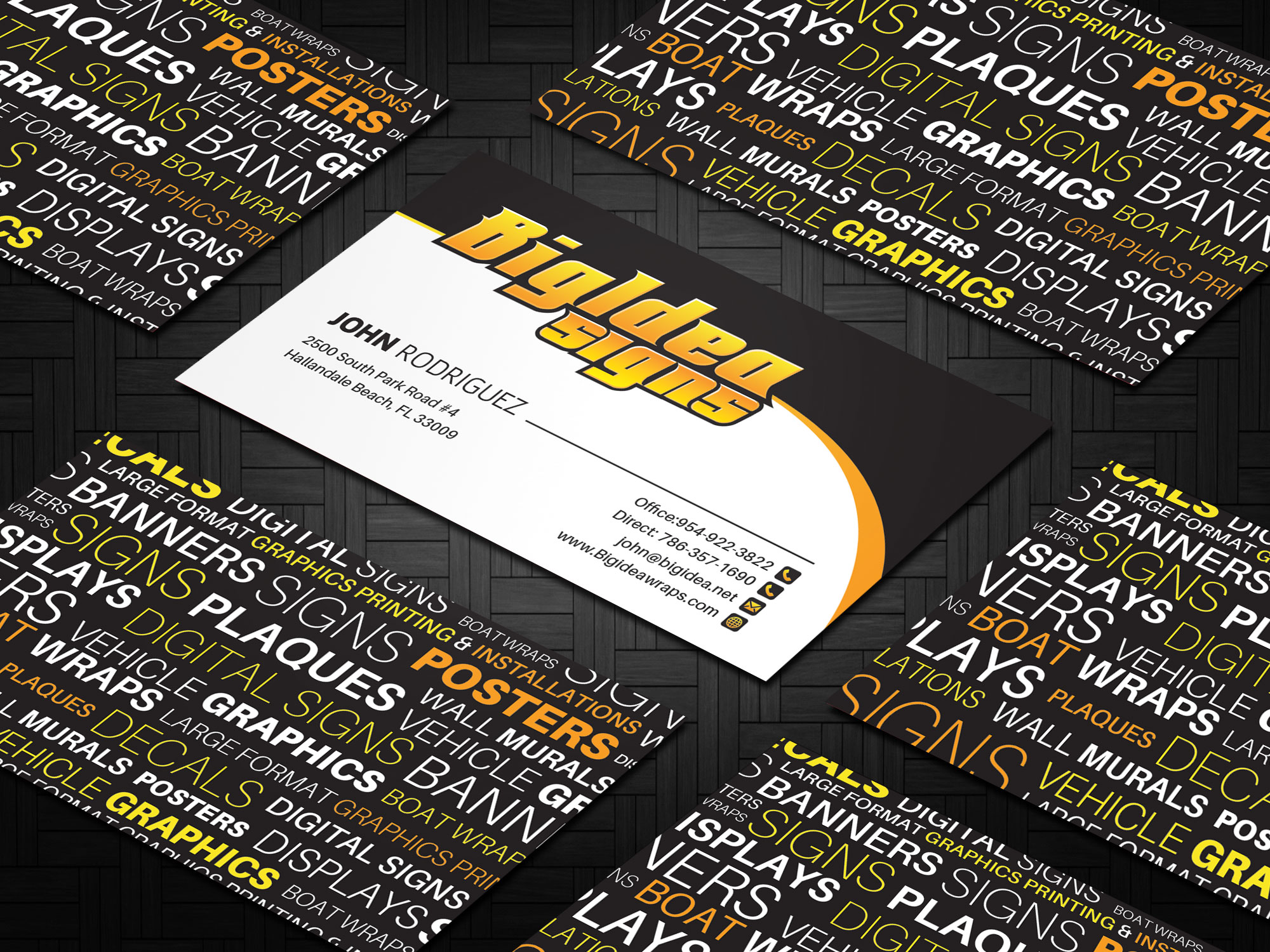 Elegant Playful Business Card Design For Bigidea Wraps Inc By