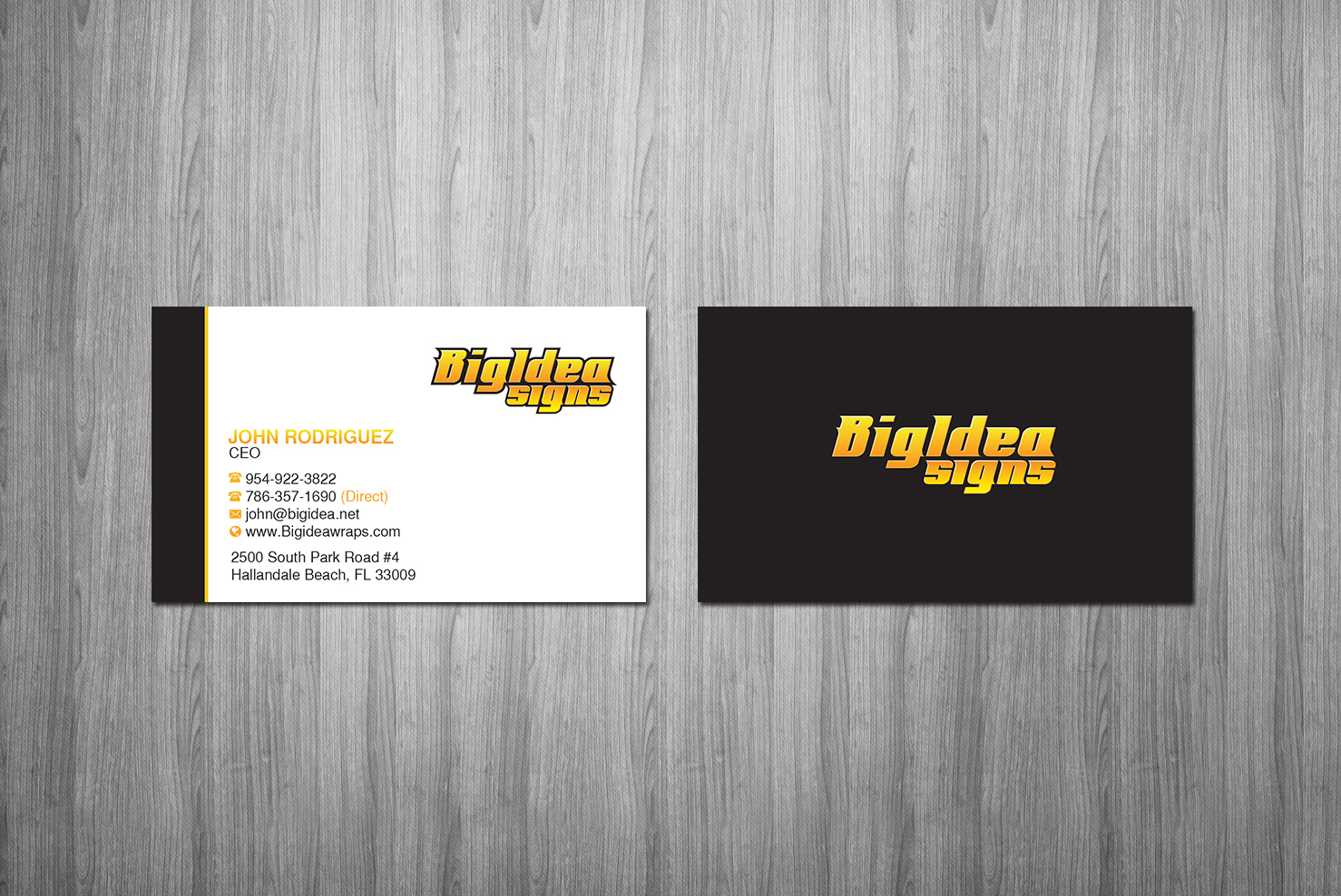 Business Card Design by Creations Box 2015 for Bigidea Wraps Inc | Design #23396981