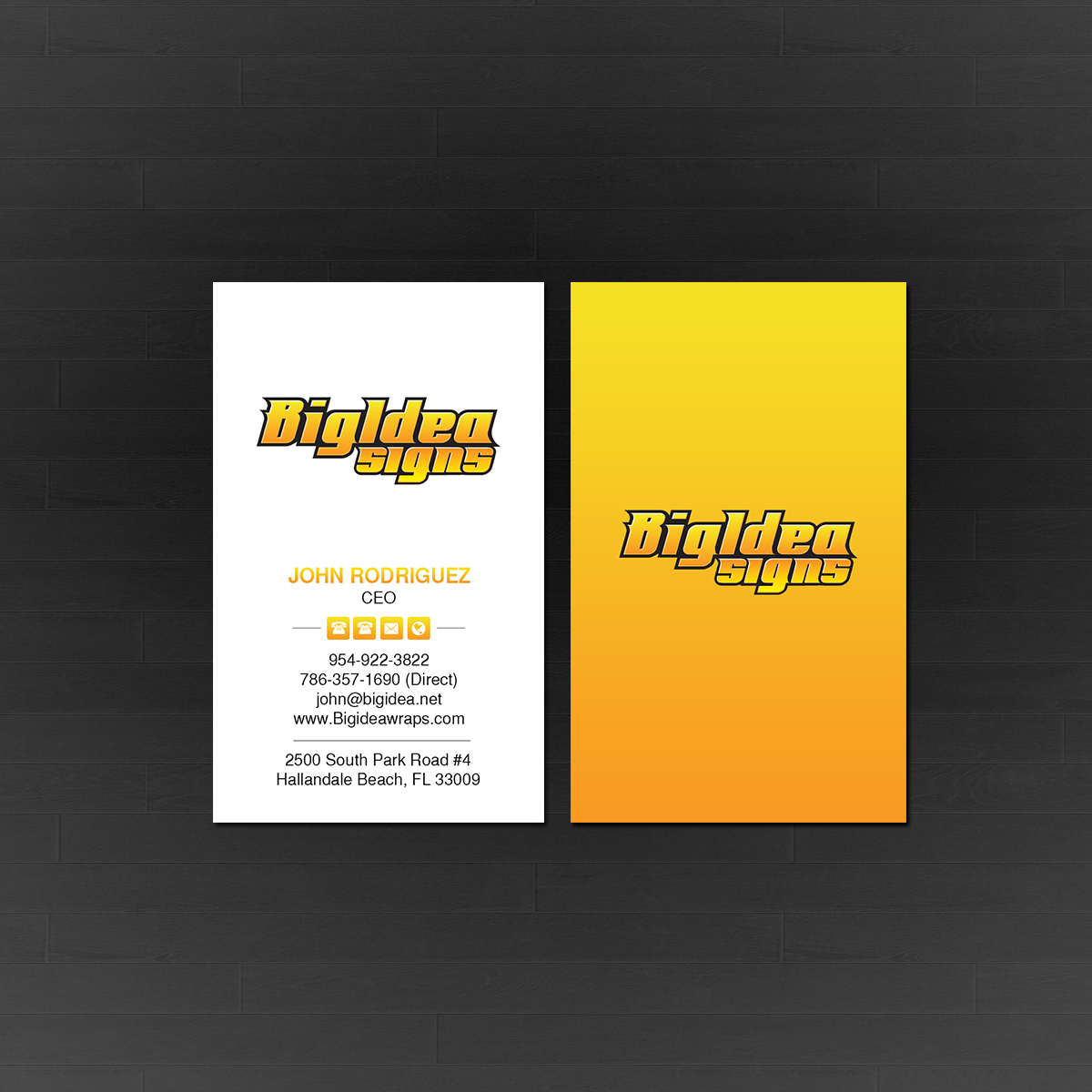 Business Card Design by Creations Box 2015 for Bigidea Wraps Inc | Design #23396984