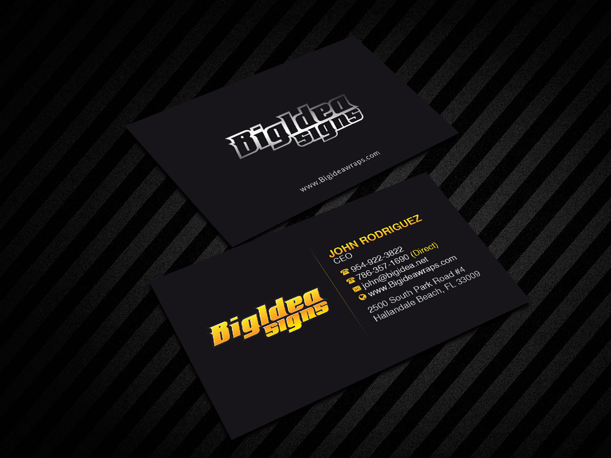 Business Card Design by Creations Box 2015 for Bigidea Wraps Inc | Design #23396997